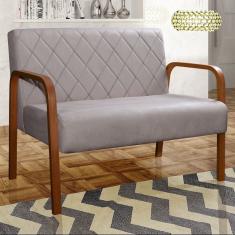 Sofá 2 Lugares Namoradeira Lara Decoração Sala Quarto Recepção Cinza Capuccino