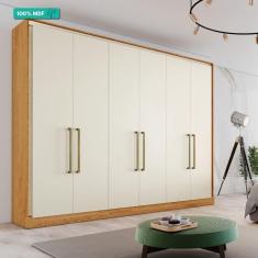Guarda Roupa 100% Mdf 6 Portas Argos Made Marcs Peroba/off White