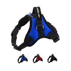 Aurora Pet Peitoral para cães sem puxão, ajustável, para uso ao ar livre, colete refletivo de 3 m, com alça de controle fácil e dois acessórios de coleira para cães pequenos, médios e grandes (grande,