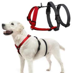 PUPTECK Peitoral para cães à prova de fuga – Peitoral acolchoado macio para animais de estimação com alça de elevação para cães pequenos, médios e grandes, caminhadas, caça, vermelho e preto, GG