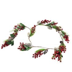 Festão Amora Com Pinheiro Natalino 170X10Cm Enfeite De Natal - Inigual