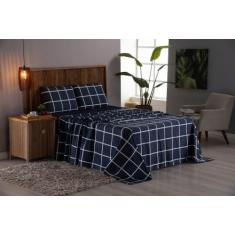 Jogo De Cama Queen 4 peças Lençol Micro Percal 400 Fios Estampado - Be