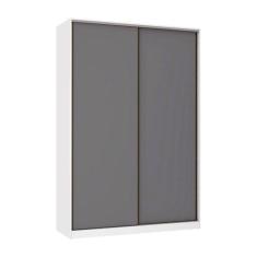 Guarda Roupa 2 Portas De Correr 159cm Branco Com Cinza Puro - LUCIANE