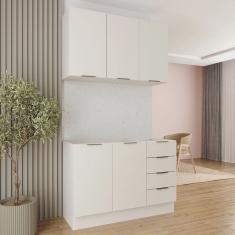 Cozinha Modulada 2 Peças sem Tampo com Rodapé 1 Aéreo e 1 Balcão Ipanema Cabecasa