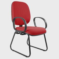 Cadeira Escritório Interlocutor Diretor Estofada Anatômica Sky com Braço Corsa Metal Wood Design