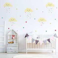 Adesivo de Parede Infantil Chuva de Amor Nuvens
