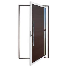 Porta Pivotante Lambril Visione Com Puxador Super 210cm X 120cm Brimak Mix Corten