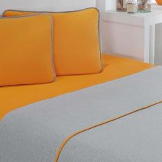 Jogo De Cama Malha Lençol 100% Algodão Urbano 4 Peças King Laranja-mescla