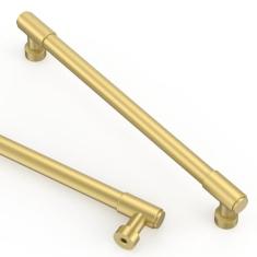 Asidrama Pacote com 10 puxadores de armário de cozinha dourados escovados de 254 mm, puxadores de armário de cozinha para puxadores de gaveta de armário