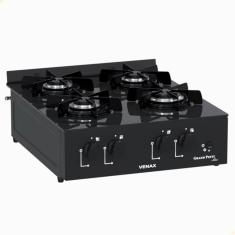 Fogão de Mesa 4 Bocas Venax Grand Petit Line Preto Gás GLP Bivolt 25999