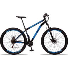 Bicicleta 29 Spaceline Vênus Aço 21 Marchas Freio a Disco com Suspensão