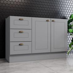 Balcão de Cozinha Pia 120 Cm 3 Gavetas 2 Portas Americana Henn