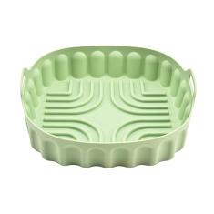 Air Fryer Silicone Baking Tray Square Air Fryer Pot Basket Foldable Fryer Baking Tray for Air Fryer Oven Accessories
