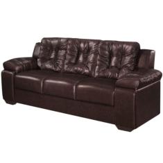 Sofá 3 lugares Rondomóveis Canadá em Tecido Sintético - Coss Café