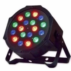 Refletor Mini 18 Leds Canhao Display Digital Rgb Strobo