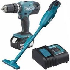 Combo Parafusadeira Furadeira 18V E Aspirador Pó À Bateria