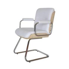 Poltrona Eames Diretor Fixa Linha Capa em Madeira Branco - Design Offi