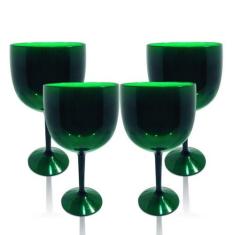 Conjunto 4 Taças Gin 550ml - Acrílico Verde - Krystalon