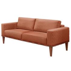 Sofá Namoradeira Bella Luxo Castellar Móbile, Linho Terracota