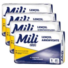 Lençol Descartável Absorvente Mili Vita p/adulto 4 pacotes c/ 6 lençói