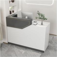 Mesa de recepção, balcão de recepção, balcão frontal com gavetas com trava, mesa de balcão de estações, balcão de recepção, balcão de varejo moderno, mesa de recepção de computador, para saguão de