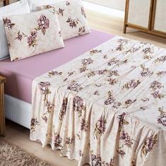 Jogo lençol Queen Malha Milly 4pç 100% Algodão - Rosé - Lilly Home Enx