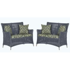 2 Sofás área Externa Igapó Alumínio Fendi Corda Náutica E5 Prata