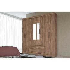 Guarda Roupa 8 Portas E 4 Gavetas C- Espelho E Pés Nápoles Atacama - Santos Andirá