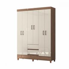 Guarda Roupa De Casal Com Pés Jequitiba Off White New Opção Jequitiba / Off White