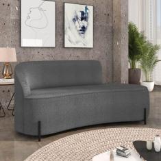 Sofá 3 Lugares Orgânico 180cm Pé Ferro Preto Morgan Bouclê Grafite - D