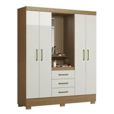 Guarda Roupa 4 Portas 3 Gavetas Atacama/Off White - Aramóveis