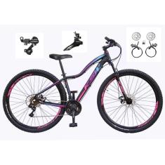 Bicicleta Aro 29 Feminina Ksw Mwza Alumínio 24v Câmbios Shimano Tz Freios Hidráulicos Suspensão Dt-Feminino