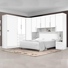 Dormitório Completo Georgia JA Branco Para Cama Box 1,58M Queen