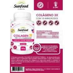 Collagen 3X 240G Soluvel Sunfood Clinical - Sunfood Clinical U.S.A