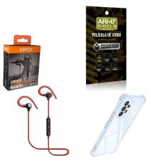 Kit Capinha Samsug A54 Fone Bluetooth E Película De Vidro 3D