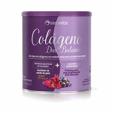 Sanavita - Colágeno com Ácido Hialurônico - Duo Balance - Sabor Hibiscos com Frutas Roxas - 330g