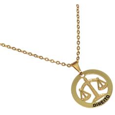 Colar Minha Profissão Direito Advogada Folheado Ouro 18k