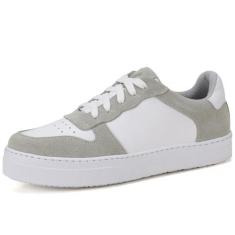 Tênis Casual Feminino Couro Mr Gutt Branco - Mr. Gutt, Branco, Cinza, 