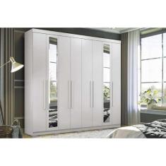 Guarda Roupa 8 Portas (2 c/ Espelho) e 4 Gavetas c/ Pés Master New 8.4