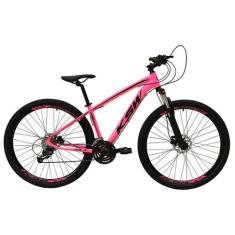 Bicicleta aro 29 Ksw Xlt 27v Freio Disco Hidráulico Garfo Trava rosa T