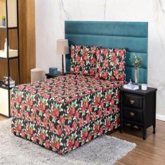 Lençol Para Cama Box Conjuda Solteiro Malha Estampada Resistente Com E