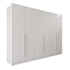 Guarda Roupas 100% Mdf 6 Portas 5 Gavetas Moscou Neve