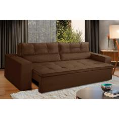 Sofá Retrátil e Reclinável 2 lugares com Molas 1,50m Vegas Suede Marrom Adonai Estofados