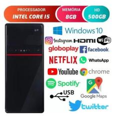 Computador Desktop Intel Core i5 Com Hdmi 8GB HD 500GB Windows 10 Wifi