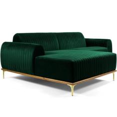 Sofá 3 Lugares com Chaise Esquerdo Para Sala Molino 245 cm D02 Veludo 