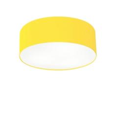 Plafon Cilíndrico Md-3046 Cúpula em Tecido 35x12cm Amarelo - Bivolt