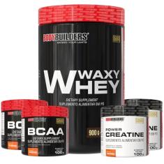 Kit Waxy Whey Chocolate 900g + 2x BCAA 100g + 2x Power Creatina 100g - Bodybuilders