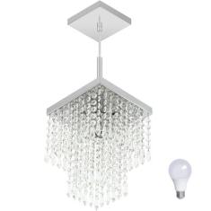 Lustre Pendente De Cristal Acrilico Marrycrilic c/ Lâmp 6000 - MARRYLU