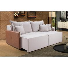 Sofá Retrátil 160cm 2 Lugares Linho Bali Império Estofados Gelo