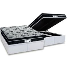 Conjunto Box Baú Queen: Colchão Molas Probel Prolastic ProDormir Born + Base CRC Courano White(158x198)